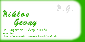 miklos gevay business card